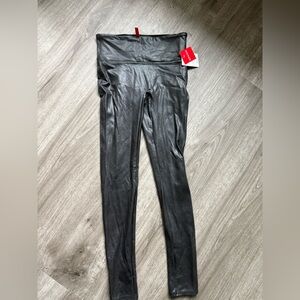 SPANX Shiny Black Faux Leather Pants